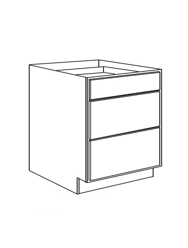 Plank Three Drawer Base