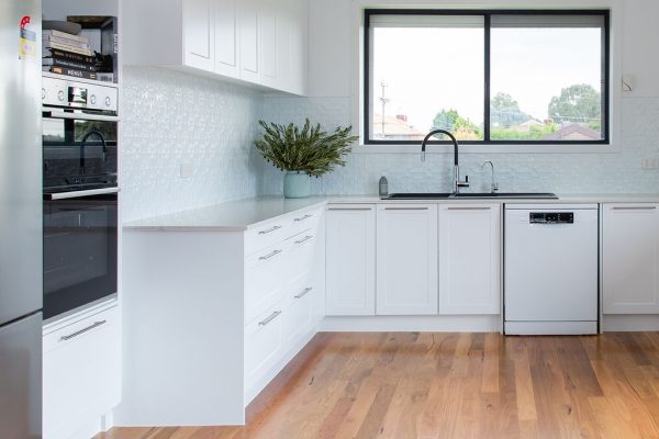 White shaker cabinetry